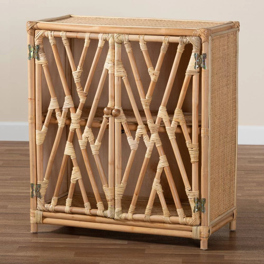 Shena Natural Brown Storage Cabinet by Baxton Studio - Image 8