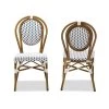 Gauthier Navy and White Dining Chair (Set of 2) by Baxton Studio