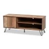 Iver Rustic Oak and Black Modern TV Stand by Baxton Studio