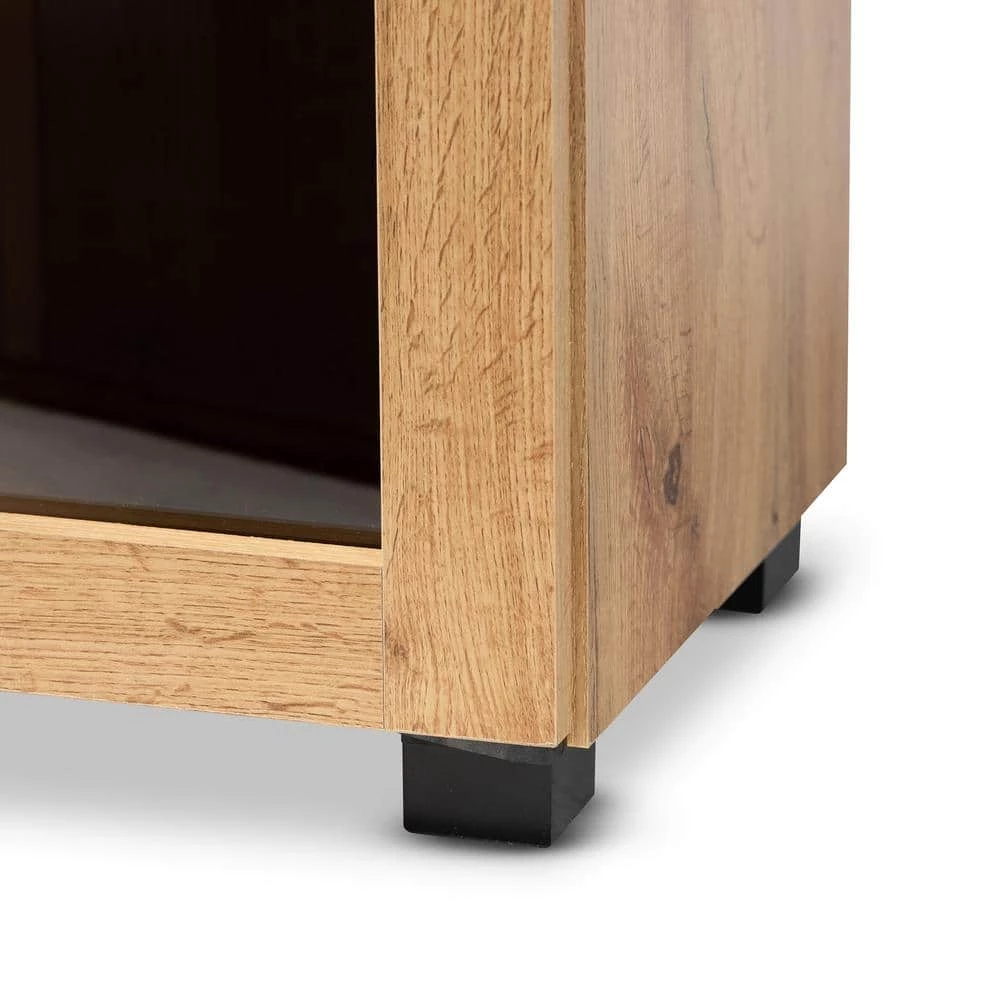 Mason Oak Brown and Black Storage Cabinet by Baxton Studio - Image 6