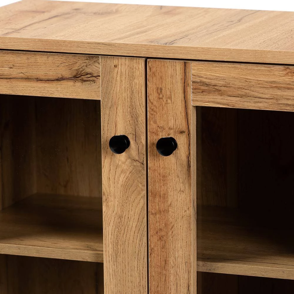 Mason Oak Brown and Black Storage Cabinet by Baxton Studio - Image 5