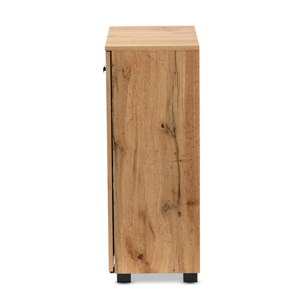 Mason Oak Brown and Black Storage Cabinet by Baxton Studio - Image 4