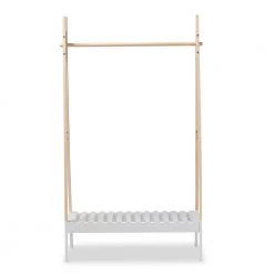 Raylyn Oak Brown and White Coat Rack by Baxton Studio