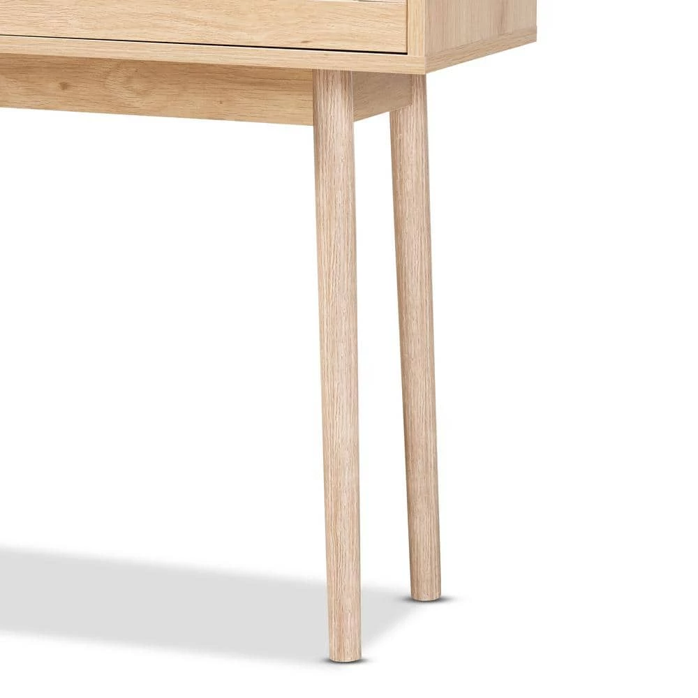 Baird 39.4 in. Oak Brown Rectangle Wood Console Table by Baxton Studio - Image 6