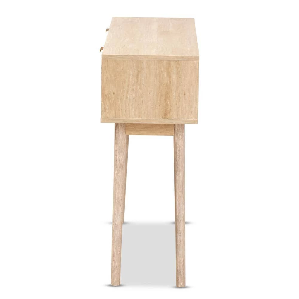 Baird 39.4 in. Oak Brown Rectangle Wood Console Table by Baxton Studio - Image 4