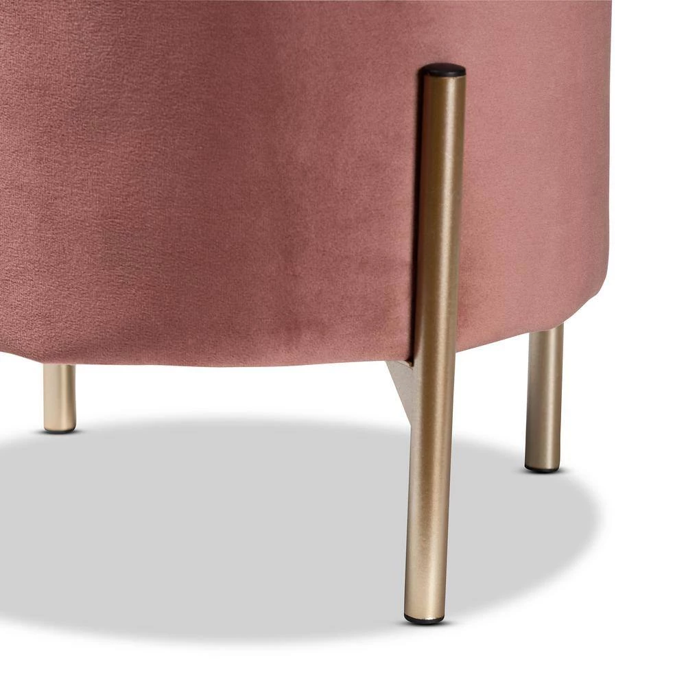 Malina Pink and Gold Storage Ottoman by Baxton Studio - Image 5
