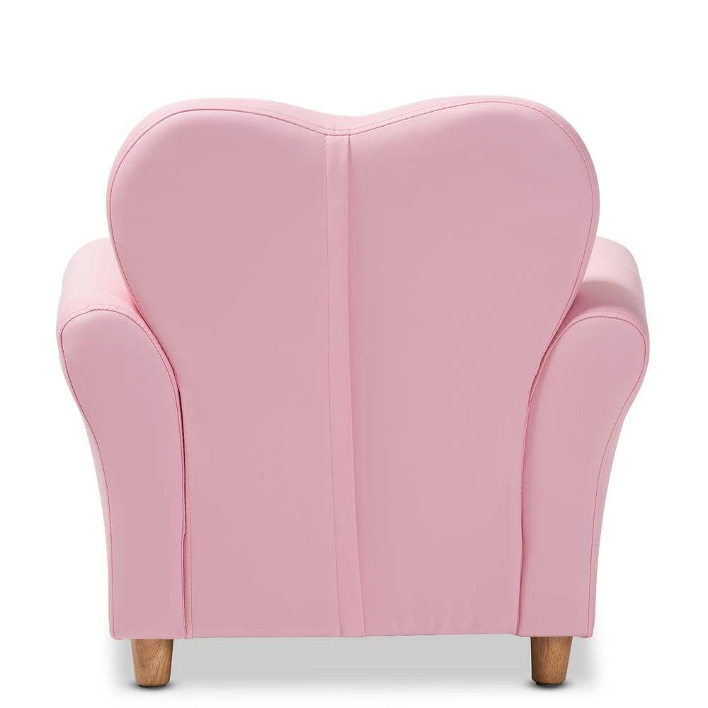 Mabel Pink Faux Leather Kids Armchair by Baxton Studio - Image 6
