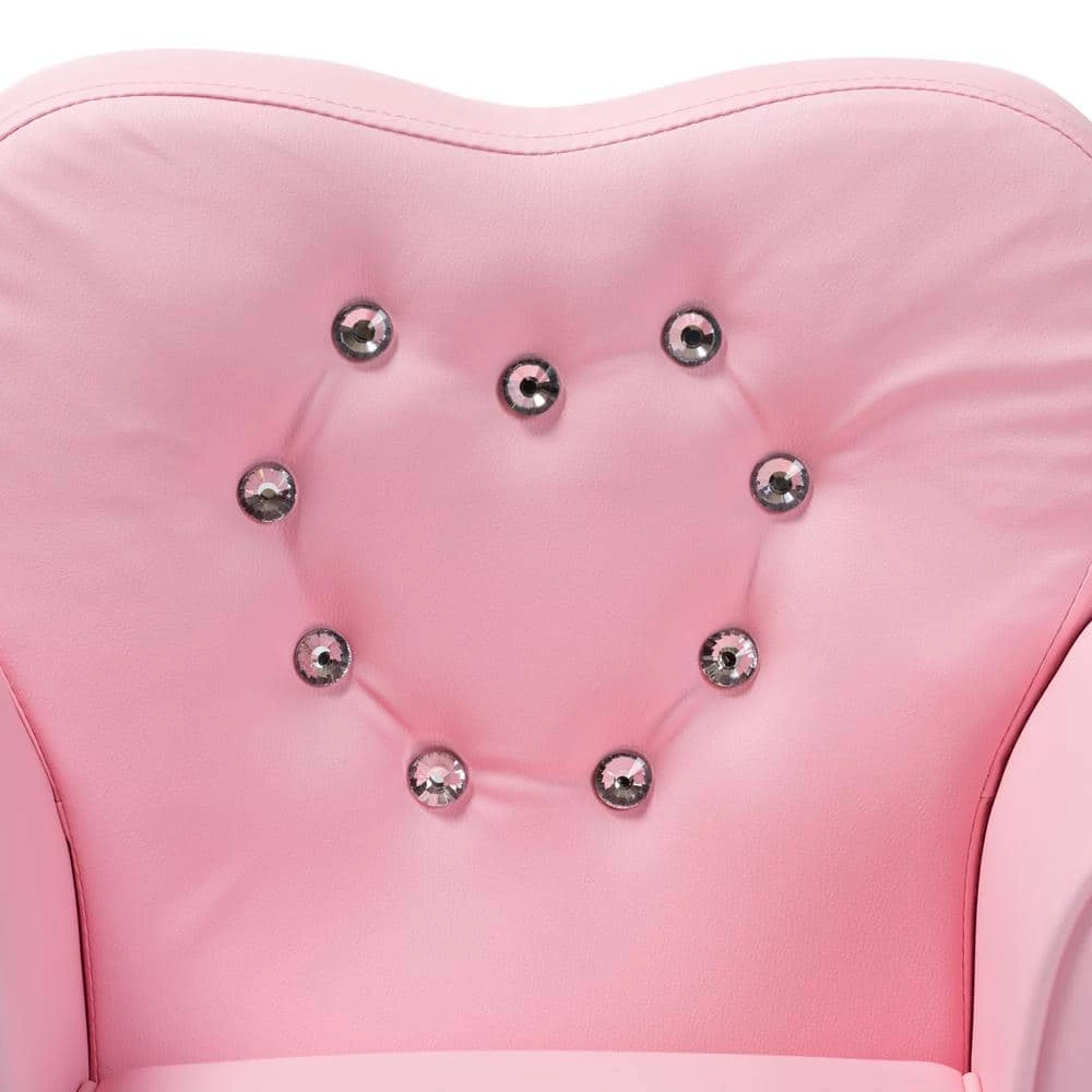 Mabel Pink Faux Leather Kids Armchair by Baxton Studio - Image 7