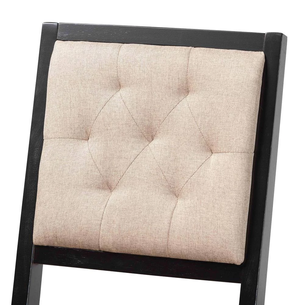 Gideon 47.8 in. Sand and Dark Brown Low Back Wood Bar Height Bar Stool (Set of 2) by Baxton Studio - Image 4