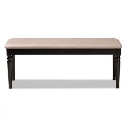 Giovanni Sand and Dark Brown Dining Bench by Baxton Studio