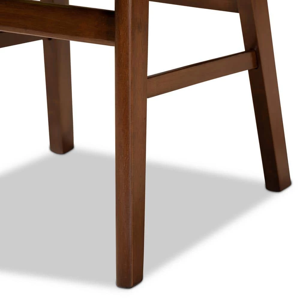 Euclid Sand and Walnut Brown Dining Chair (Set of 2) by Baxton Studio - Image 5