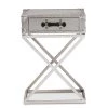 1-Drawer William Silver and Black Nightstand by Baxton Studio