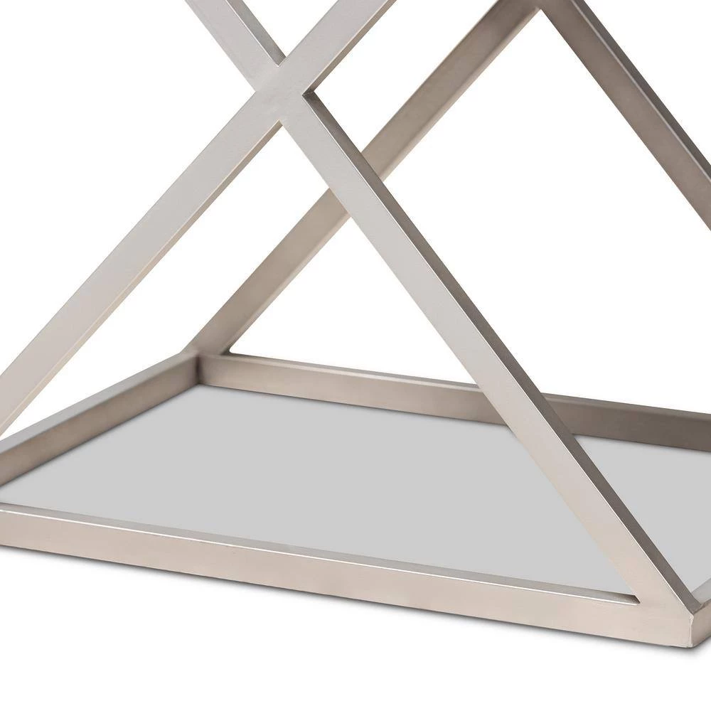 1-Drawer William Silver and Black Nightstand by Baxton Studio - Image 7