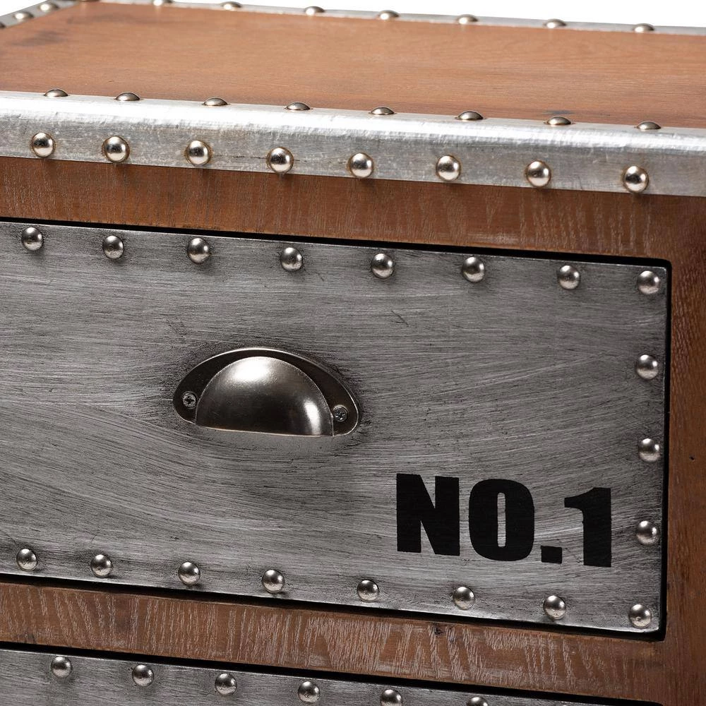 Avere Silver and Golden Oak Storage Cabinet by Baxton Studio - Image 4