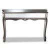 Elgin 47.2 in. Silver and Mirror Rectangle Glass Console Table by Baxton Studio