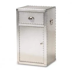 Serge Silver Storage Cabinet with 1-Drawer by Baxton Studio