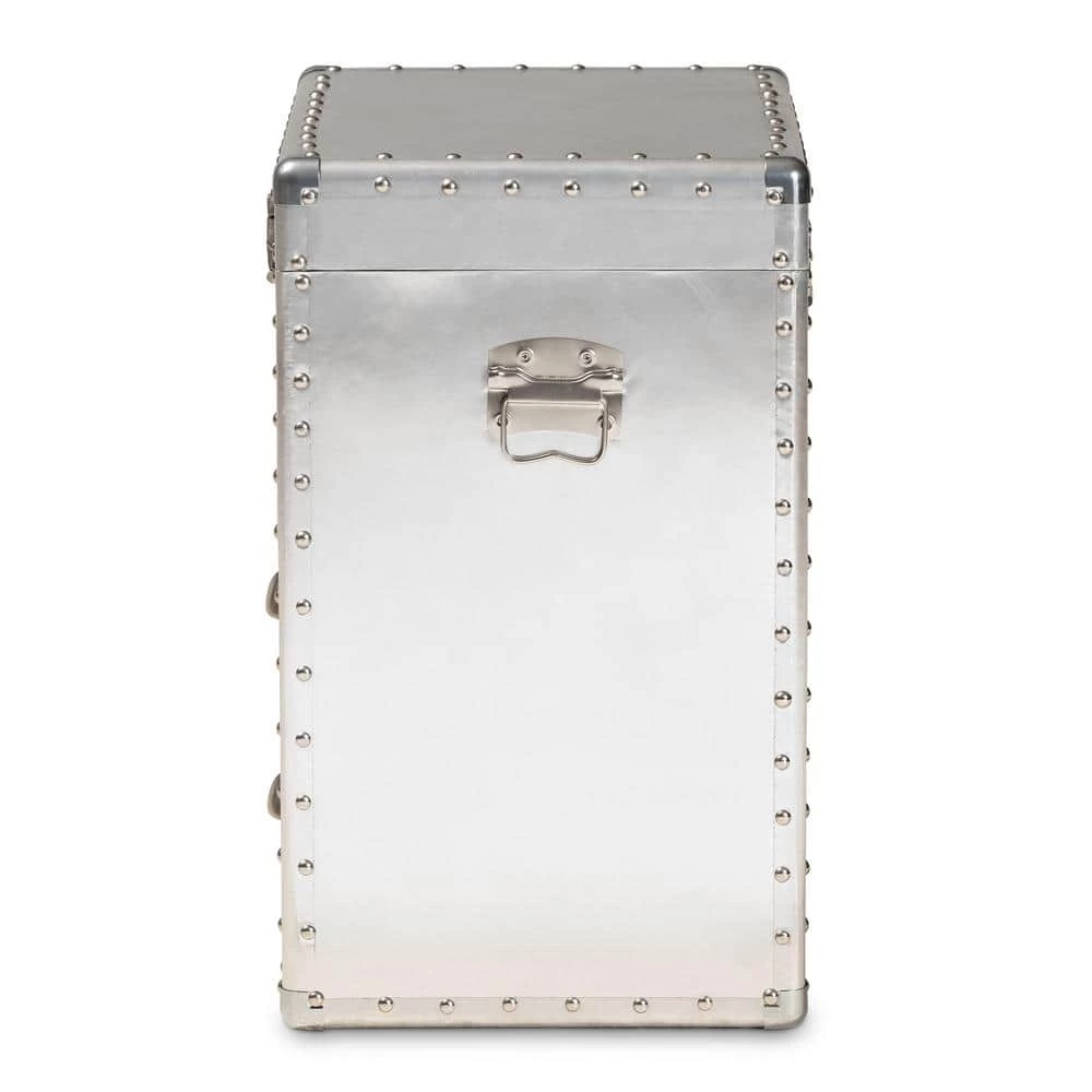 Serge Silver Storage Cabinet with 2-Drawers by Baxton Studio - Image 7