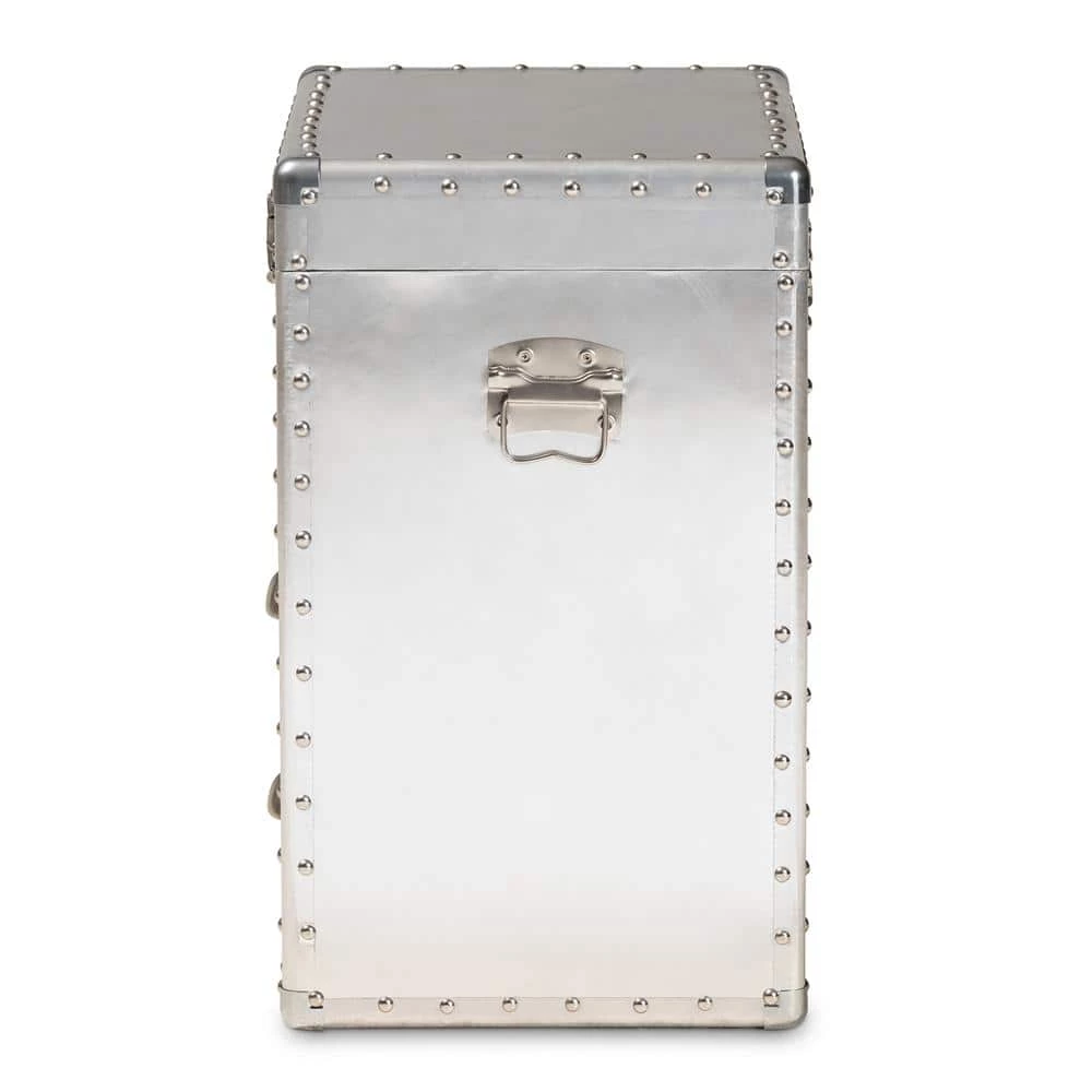 Serge Silver Storage Cabinet with 2-Drawers by Baxton Studio - Image 2