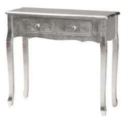 Newton 35.4 in. Silver Rectangle Wood Top Console Table by Baxton Studio
