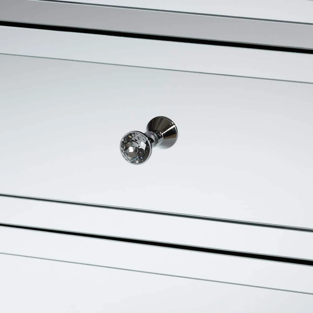 Lina 3-Drawer Silver Nightstand by Baxton Studio - Image 5