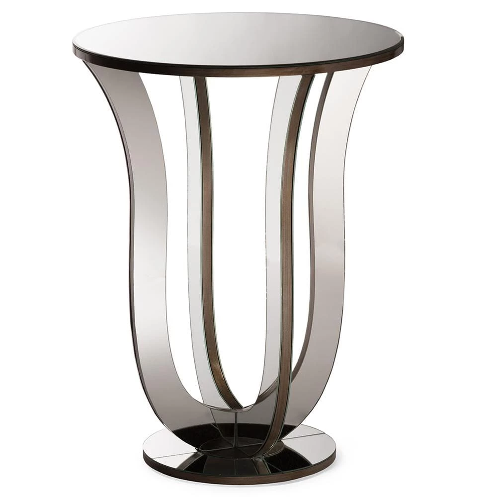 Kylie Glam Silver Metallic Finished End Table by Baxton Studio - Image 5
