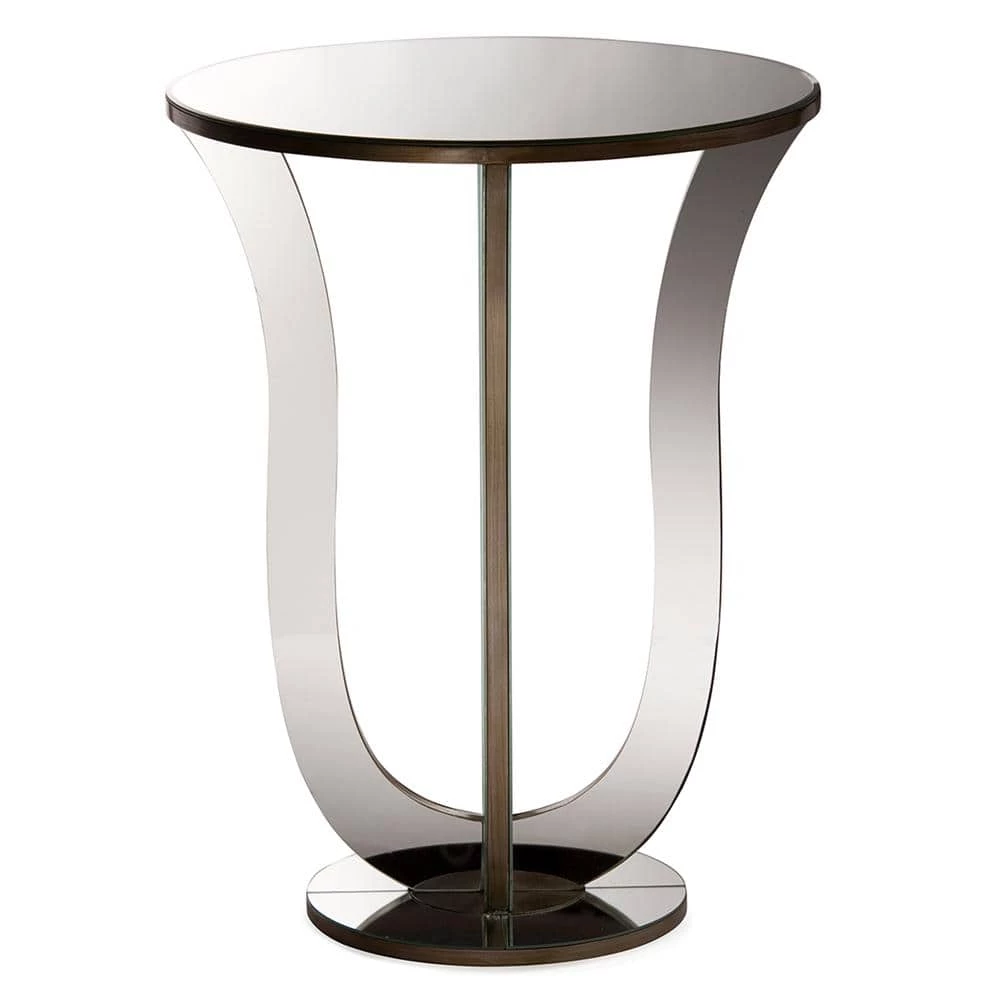 Kylie Glam Silver Metallic Finished End Table by Baxton Studio - Image 2
