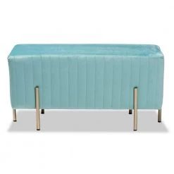 Helaine Sky Blue Bench (17.7 in. H x 35.4 in. W x 15.7 in. D) by Baxton Studio