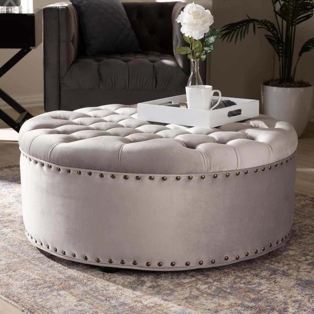 Iglehart Slate Gray Ottoman by Baxton Studio - Image 7