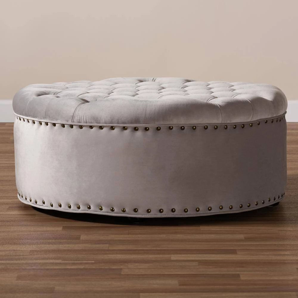 Iglehart Slate Gray Ottoman by Baxton Studio - Image 6
