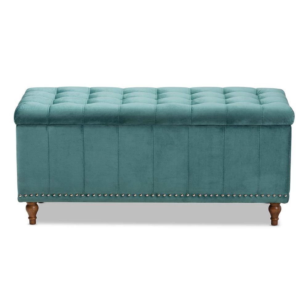 Kaylee Teal Blue Storage Ottoman Bench by Baxton Studio - Image 5
