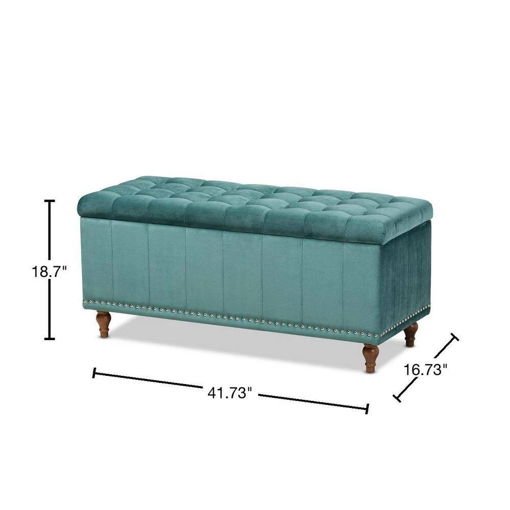 Kaylee Teal Blue Storage Ottoman Bench by Baxton Studio - Image 3