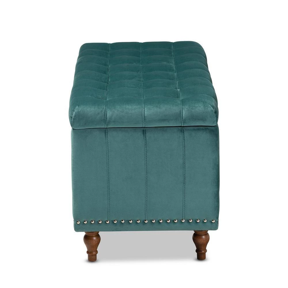 Kaylee Teal Blue Storage Ottoman Bench by Baxton Studio - Image 2
