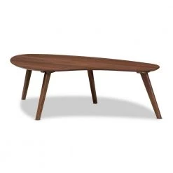 Scarlette 48 in. Walnut Large Specialty Wood Coffee Table by Baxton Studio