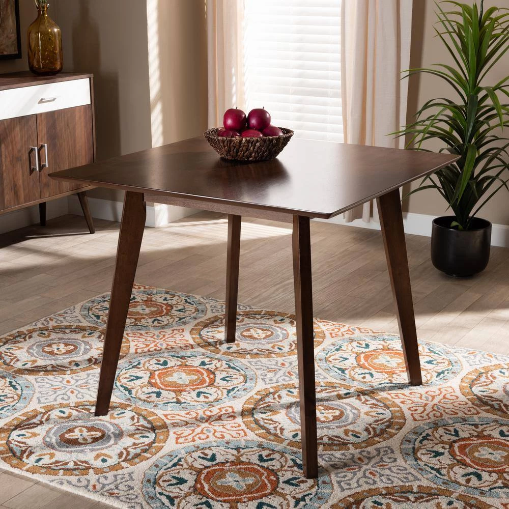 Pernille Walnut Dining Table by Baxton Studio - Image 7