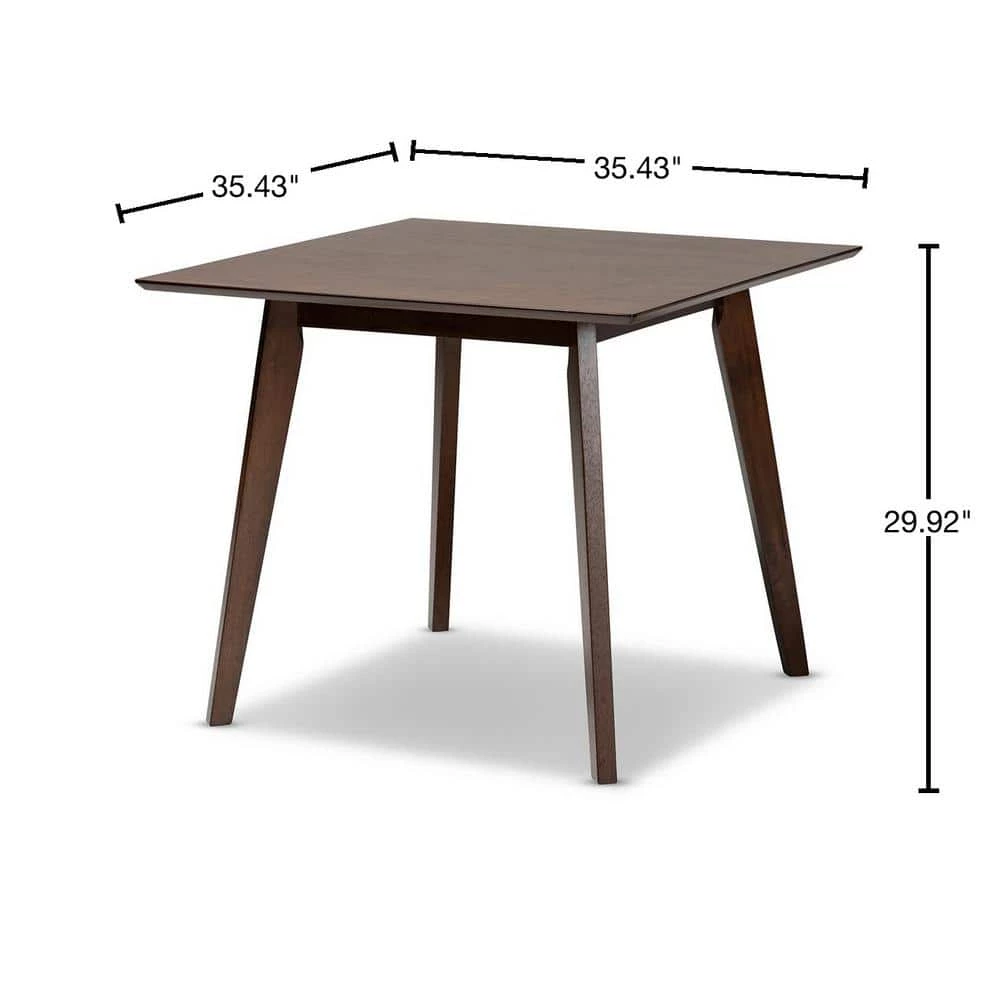 Pernille Walnut Dining Table by Baxton Studio - Image 3