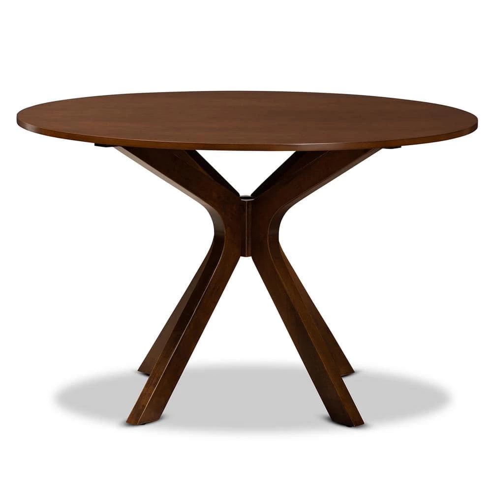 Kenji Walnut Dining Table by Baxton Studio - Image 2