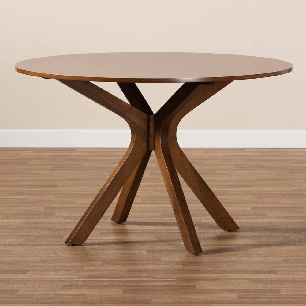 Kenji Walnut Dining Table by Baxton Studio - Image 6