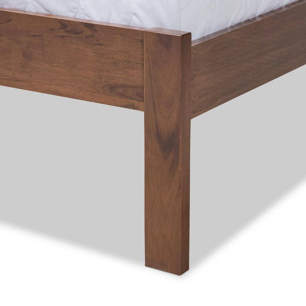 Malene Walnut Queen Platform Bed by Baxton Studio - Image 6