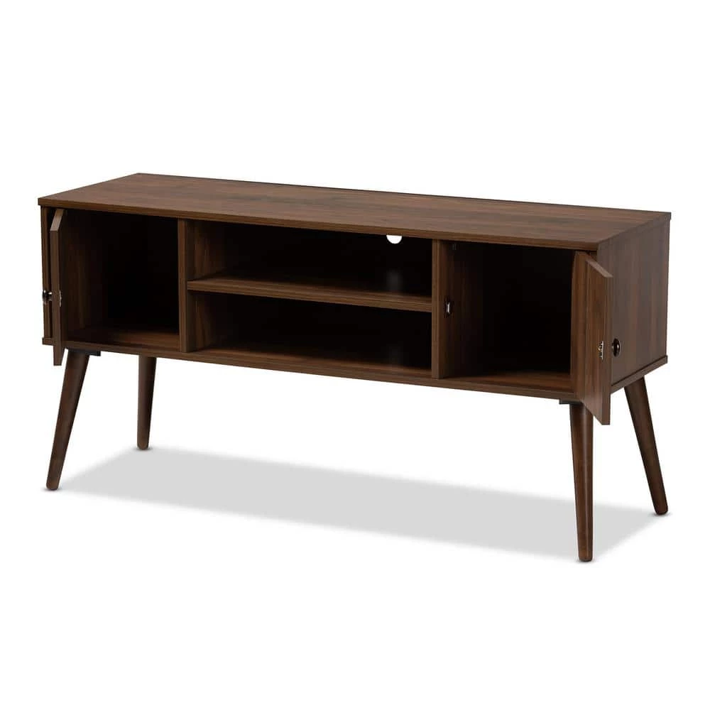 Alard Walnut Modern TV Stand by Baxton Studio - Image 2