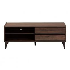 Suli 47 in. Walnut Wood TV Stand Fits 52 in. TV by Baxton Studio