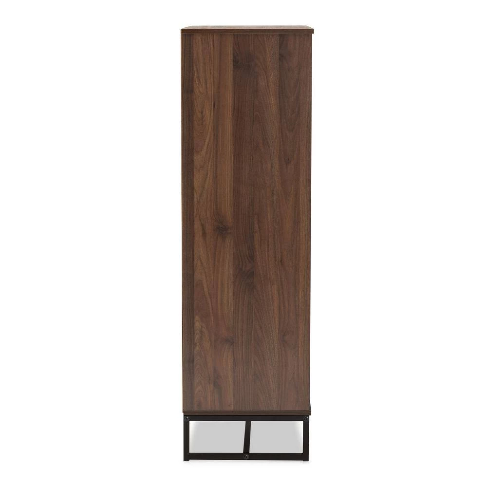 Neil Walnut Brown and Black Storage Cabinet by Baxton Studio - Image 5