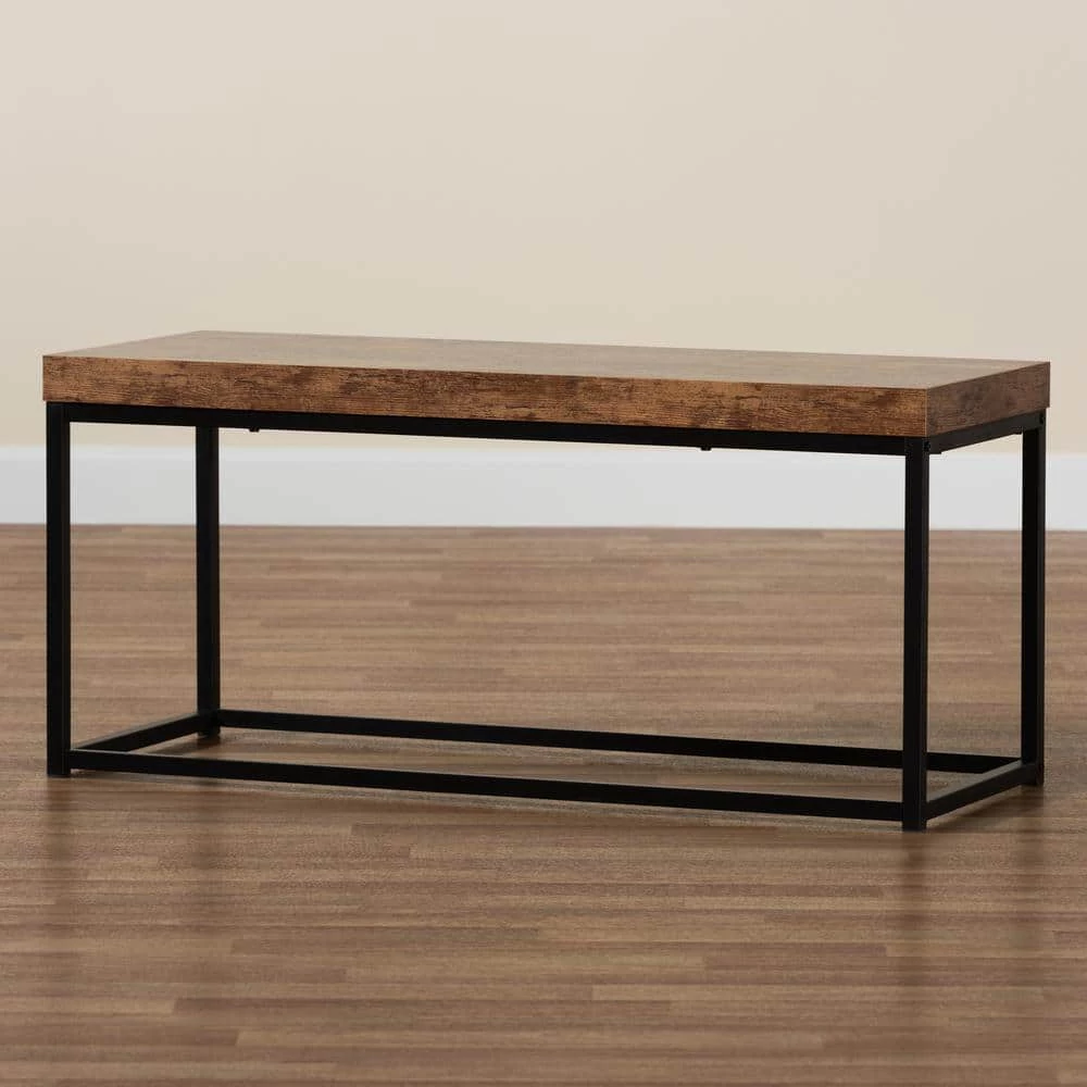 Bardot Brown Bench (17.7 in. H x 39.4 in. W x 15.7 in. D) by Baxton Studio - Image 5