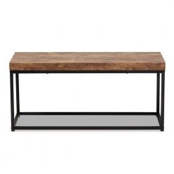 Bardot Brown Bench (17.7 in. H x 39.4 in. W x 15.7 in. D) by Baxton Studio