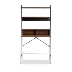 Palmira 32.7 in. Walnut Brown and Black Ladder Desk by Baxton Studio
