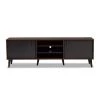 Samuel Walnut Brown and Dark Gray TV Stand by Baxton Studio