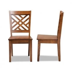 Caron Walnut Brown Dining Chair by Baxton Studio