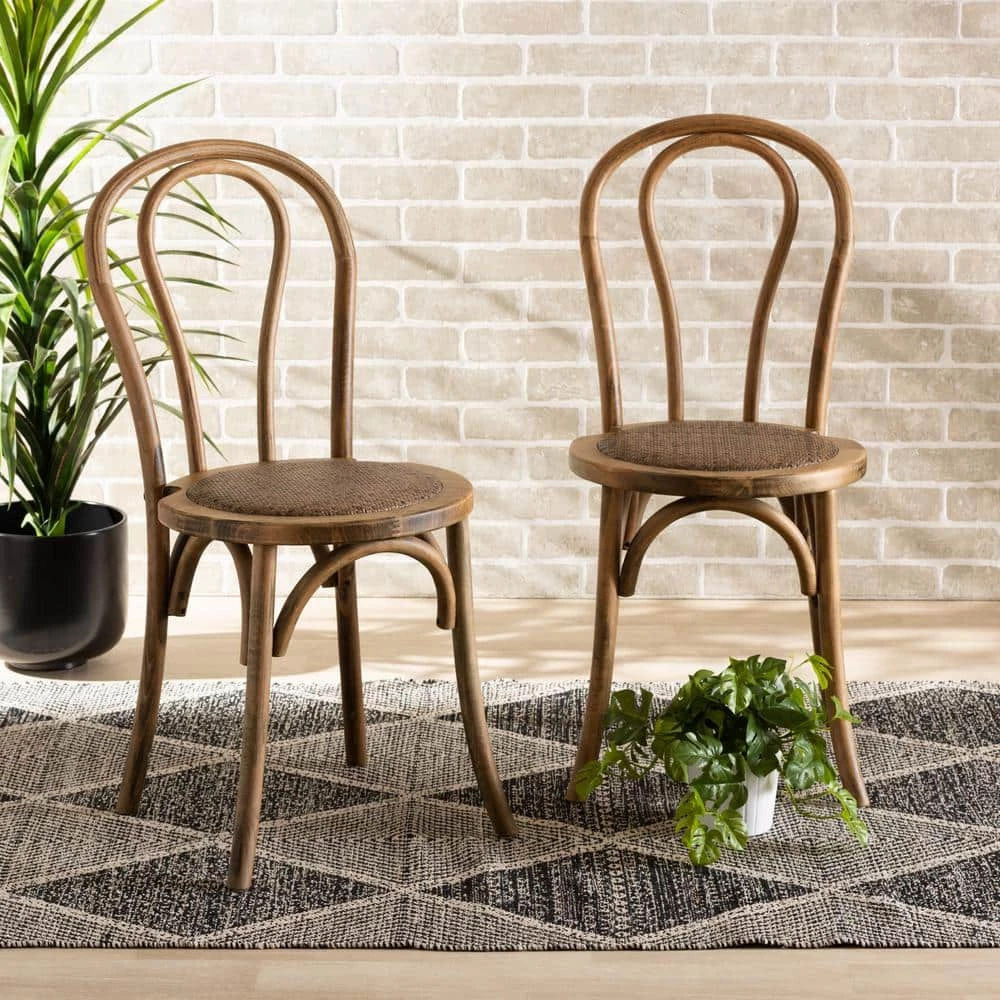 Dacian Walnut Brown Dining Chair (Set of 2) by Baxton Studio - Image 7
