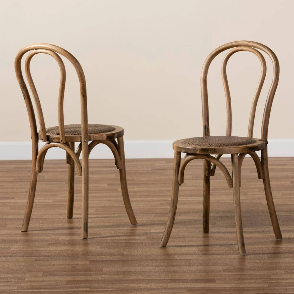 Dacian Walnut Brown Dining Chair (Set of 2) by Baxton Studio - Image 6