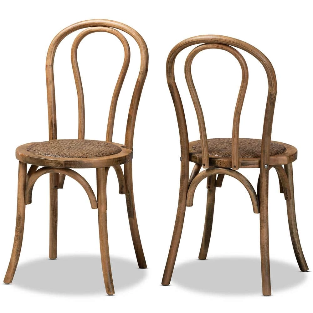 Dacian Walnut Brown Dining Chair (Set of 2) by Baxton Studio