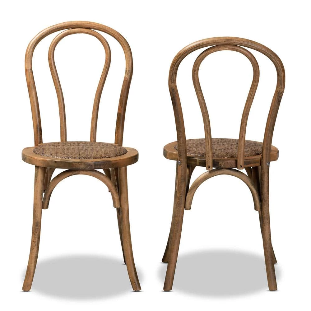 Dacian Walnut Brown Dining Chair (Set of 2) by Baxton Studio - Image 3
